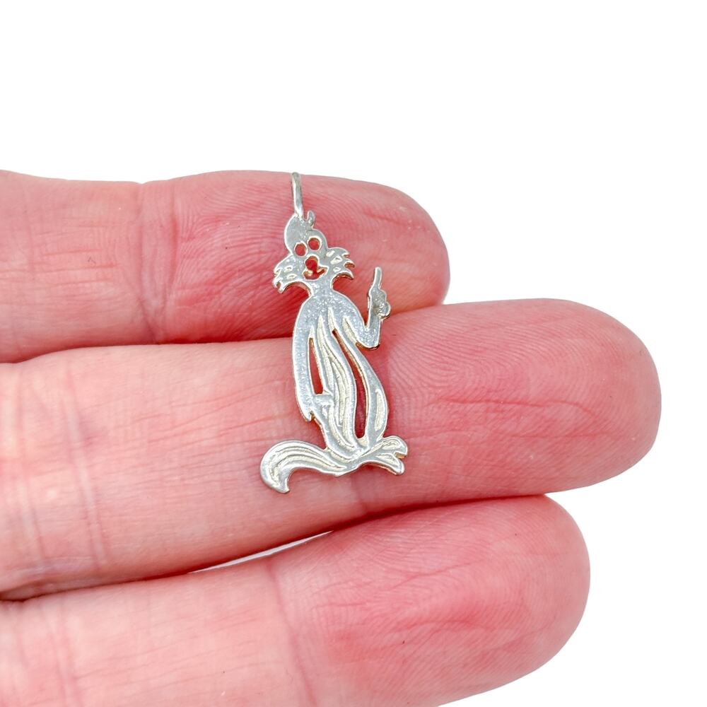Vintage Sterling Silver 925 Sylvester The Cat Cut-Out Charm